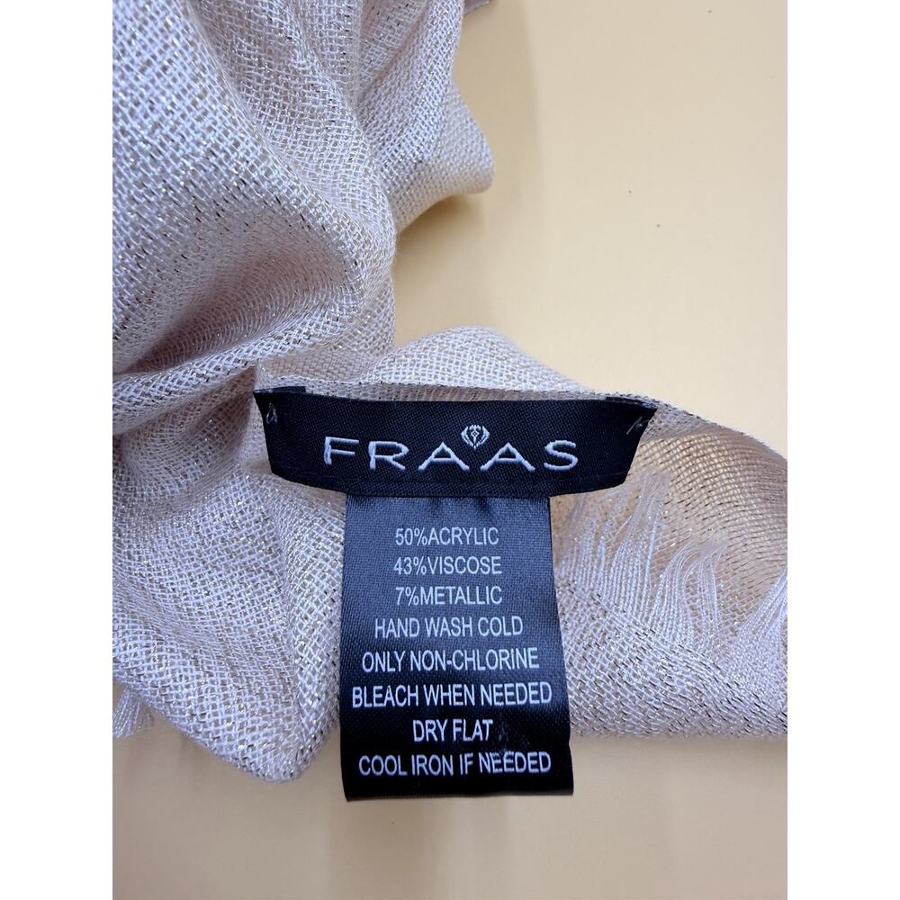 Fraas Peach Pink Metallic Scarf Shawl Wrap Overlay Evening Wear